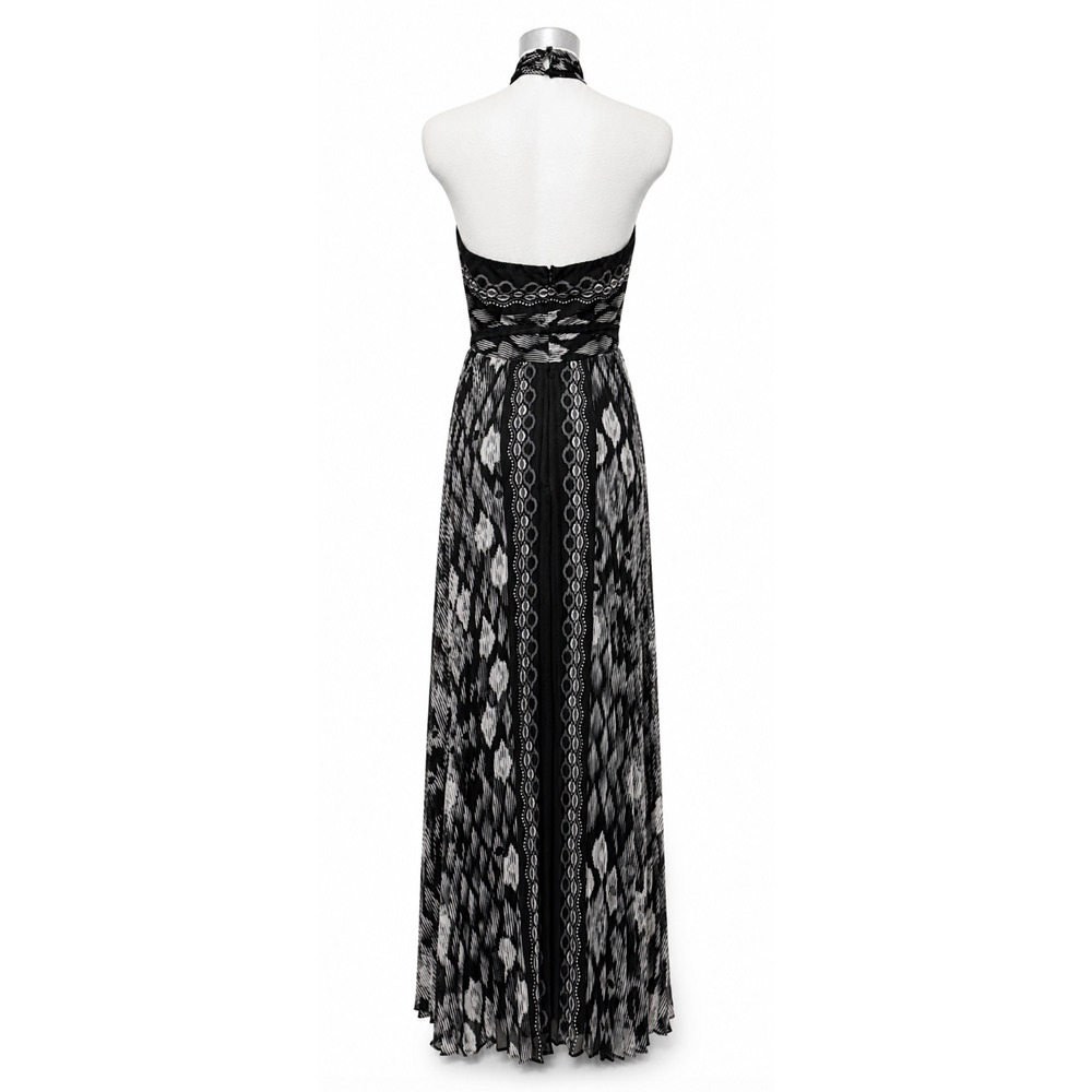 NWT WHITE HOUSE BLACK MARKET WHBM IKAT PRINT HALTER MAXI HALTER DRESS SZ 6 - Picture 7 of 16